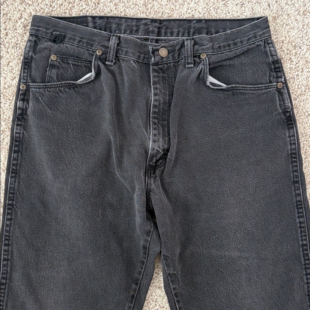 VINTAGE Wrangler Black Dark Denim Jeans 34” waist - Picture 6 of 6